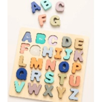 Puzzle con lettere di legno Zetin Kids